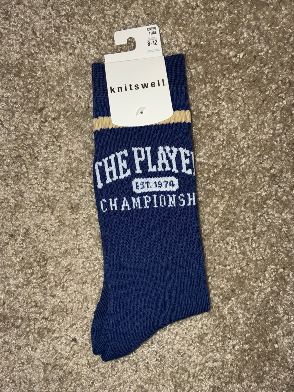 The Player Navy & Cream Athletic Tube Socks Size 8-12